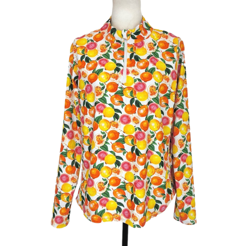 Citrus print rashguard swim shirt